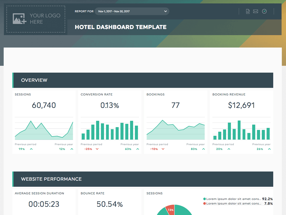 hotel dashboard template