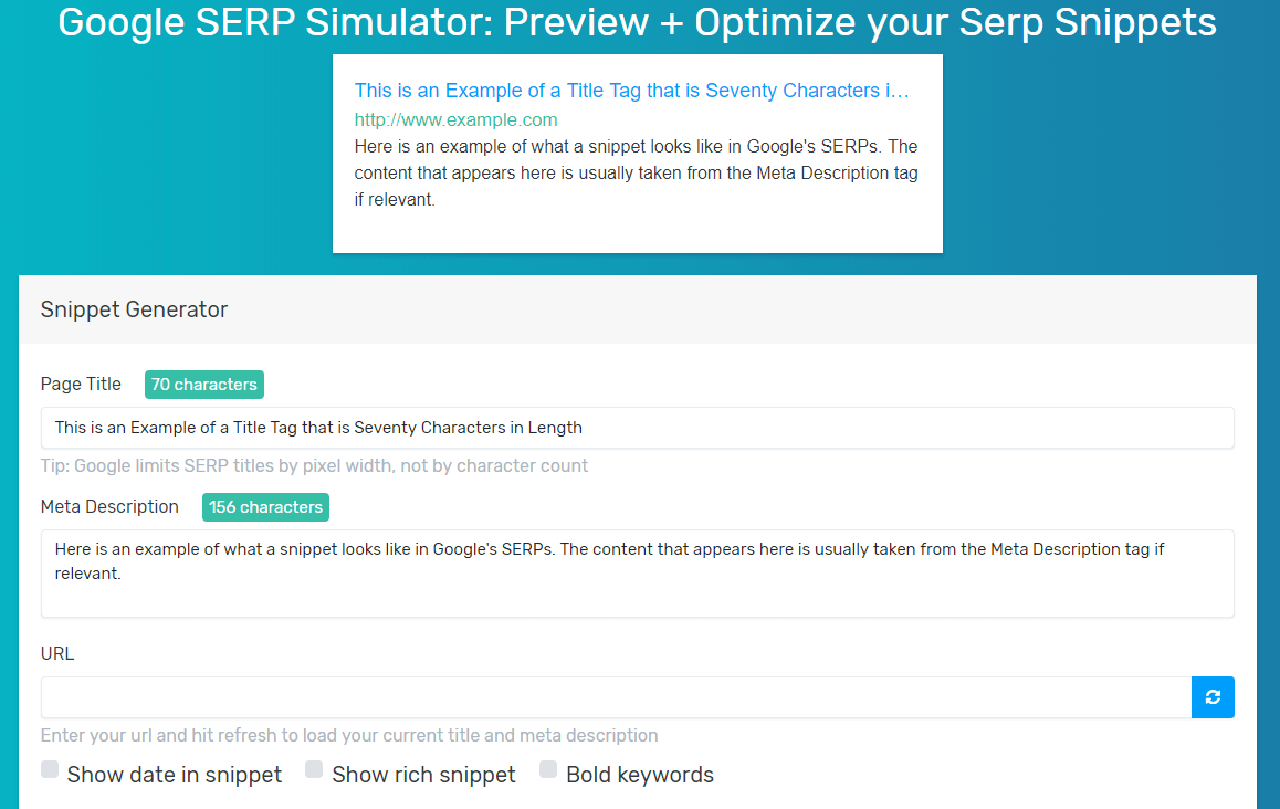 SERP simulator