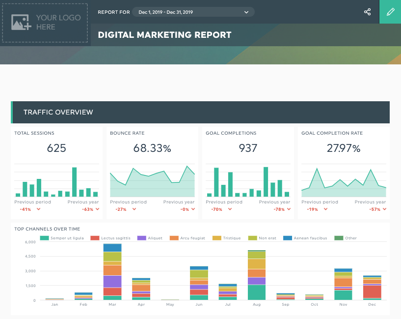 digital marketing report example