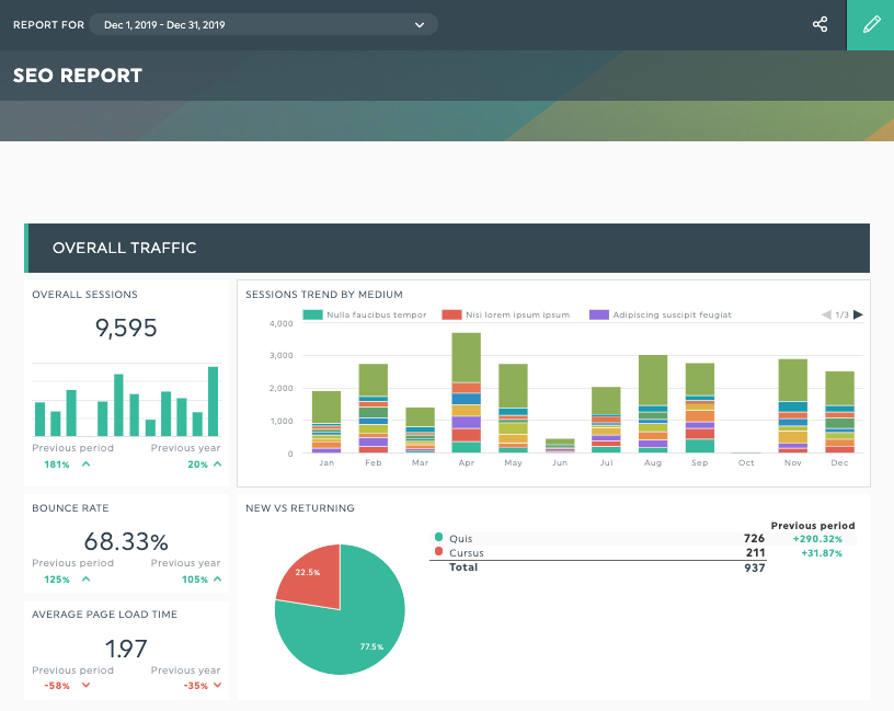 SEO report template