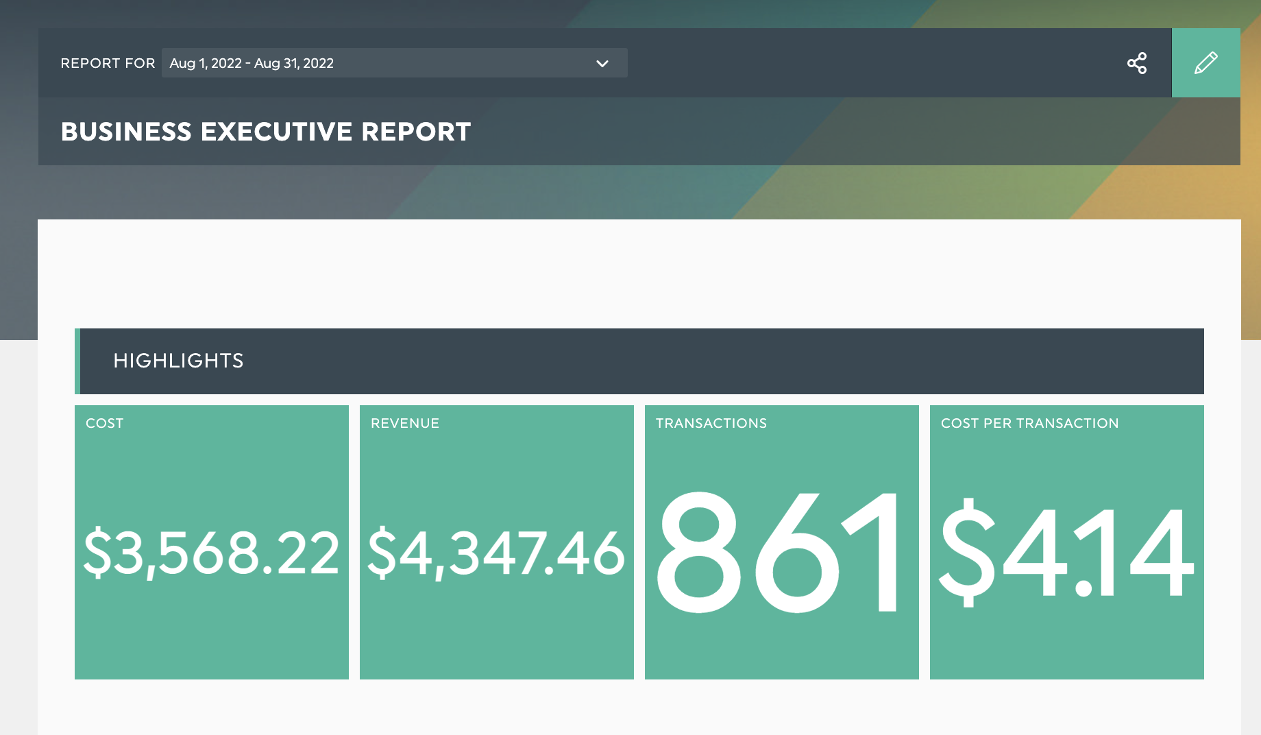 executive dashboard