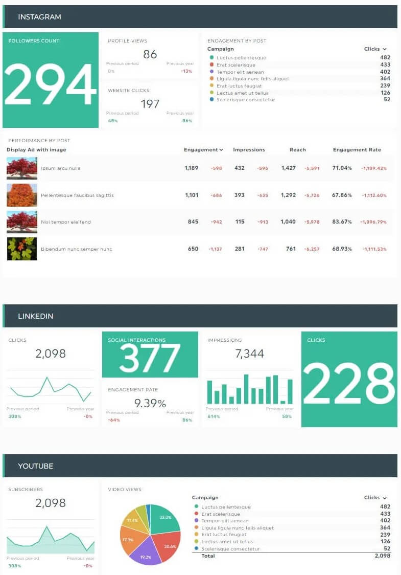 Social media Omnichannel Report Template with Metrics