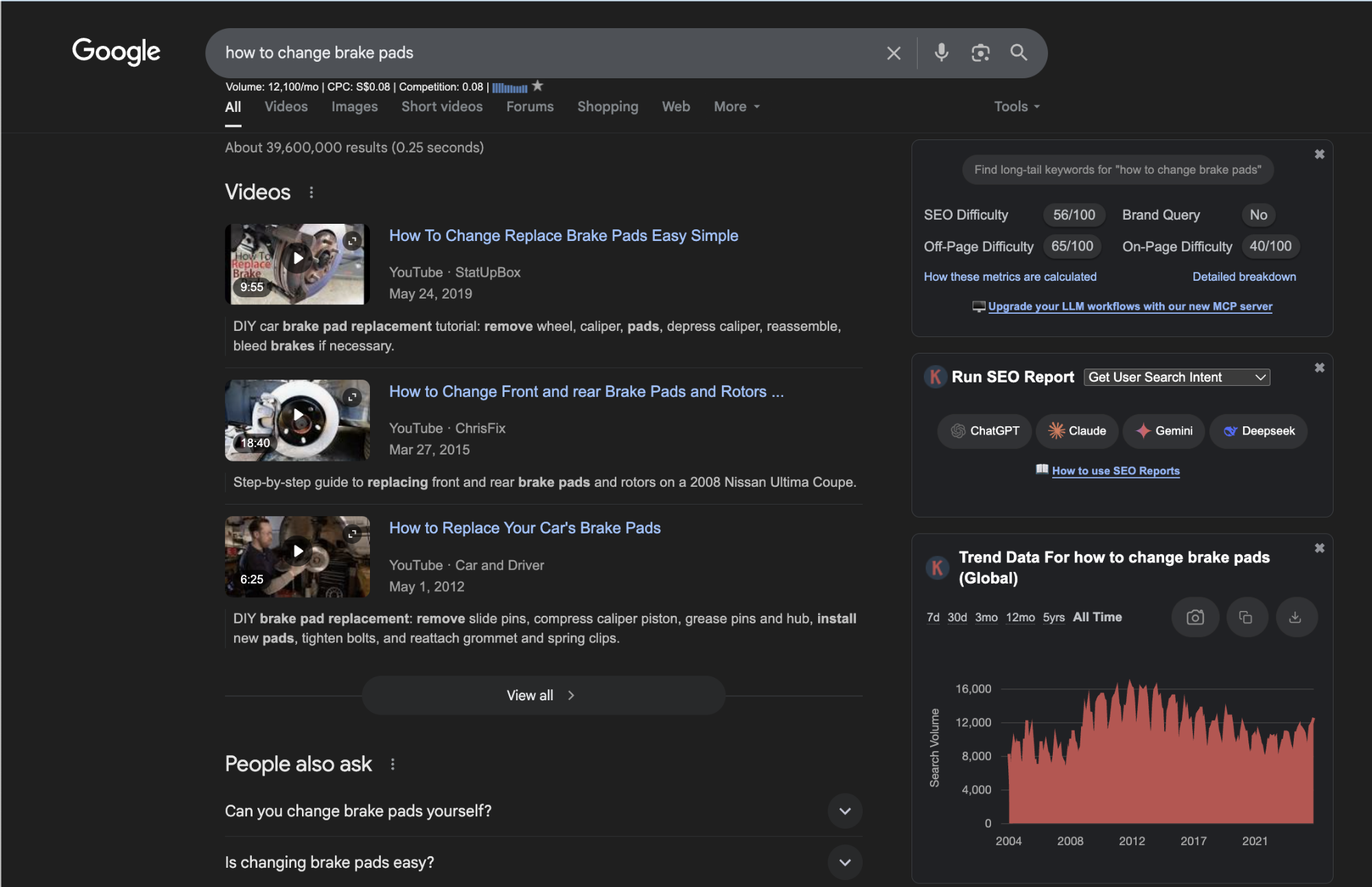brake pads search results