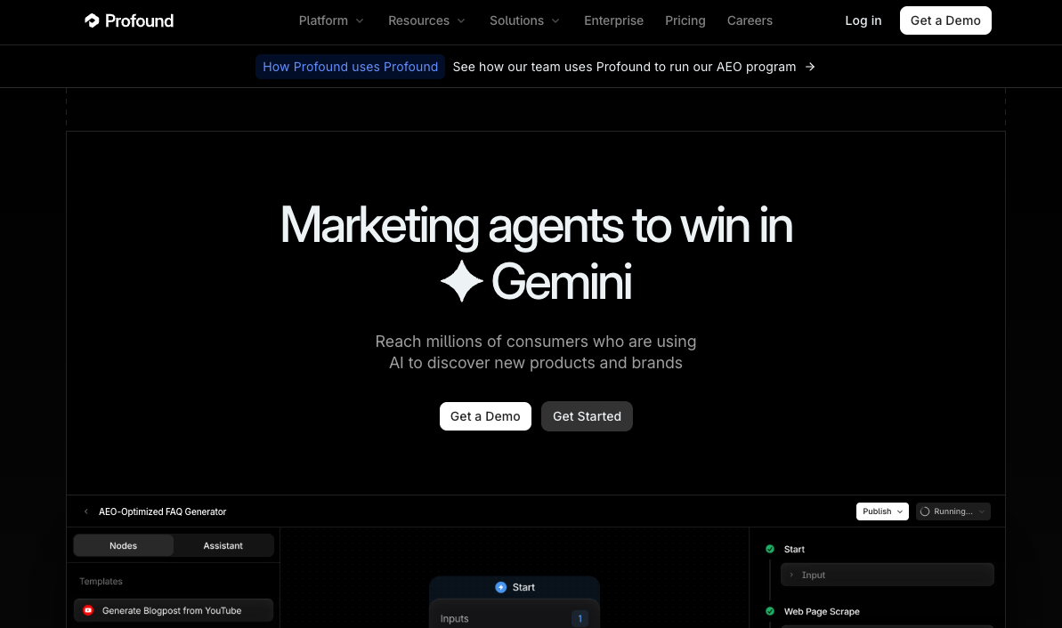 Profound homepage