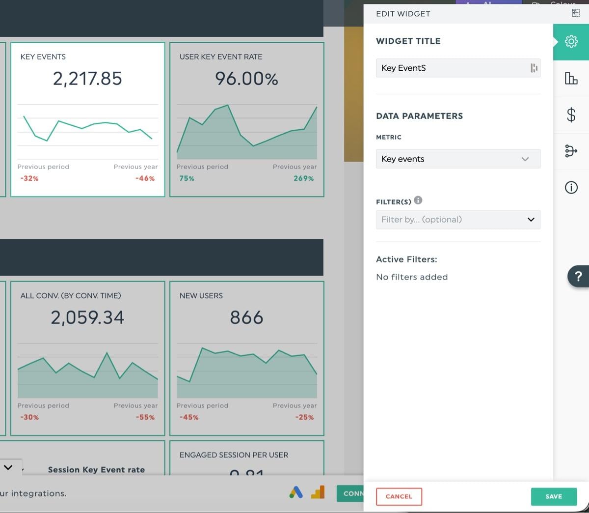 dashthis widget customization