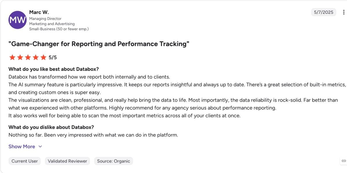 databox review on g2
